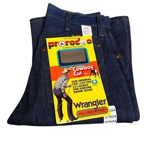 NWT Wrangler 13MWZ Cowboy Cut Denim Jeans Original Fit Rigid Indigo Sz 27x34